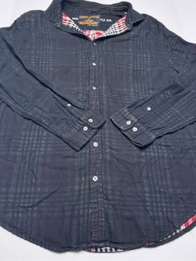 Comfort Outfitters Men's Black Plaid Casual Button-Down Shirt